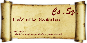 Csánitz Szabolcs névjegykártya