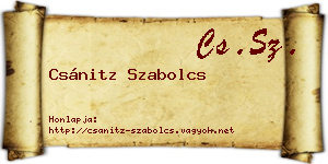 Csánitz Szabolcs névjegykártya