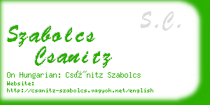 szabolcs csanitz business card